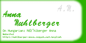 anna muhlberger business card